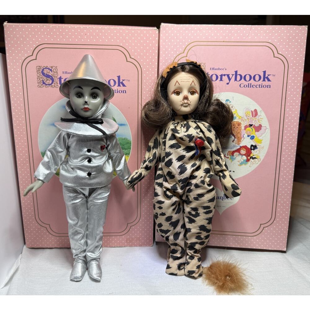 Vintage Effanbee Storybook Collection Wizard of Oz Tin Man & Cowardly Lion Dolls